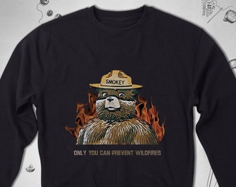 Smokey the bear sweatshirt vintage Clearance