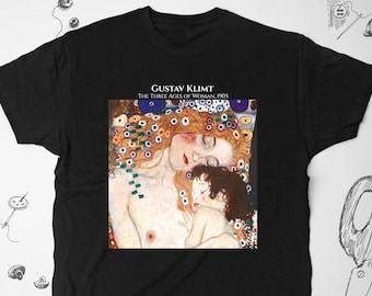 Art shirt tshirt t shirt Trendy graphic design with aesthetic vintage painting Gustav Klimt Woman unisex shirt Gift idea