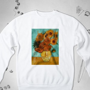 Van Gogh sweatshirt for Women Men Girl sweater Art Vintage Graphic raglan Aesthetic Retro Sunflowers Artsy Painting Unisex Crewneck Gift