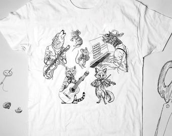 Music shirt tshirt t shirt Trendy graphic with funny animals Trending unisex shirt for musician Gift idea