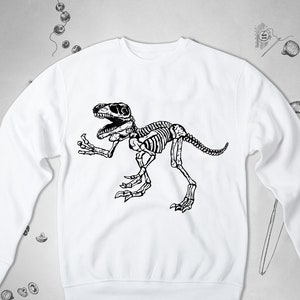 Dinosaur sweatshirt for Men Women Girls sweater Dino Skeleton sweatshirt Dinosaur Skull for Guys T-Rex Unisex Crewneck sweatshirt Gift idea