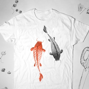 Camicia giapponese per uomo donna ragazza maglietta maglietta Giappone unisex estetica grafica maglietta Yin Yang per ragazzi signore adolescenti Koi Fish camicia regalo