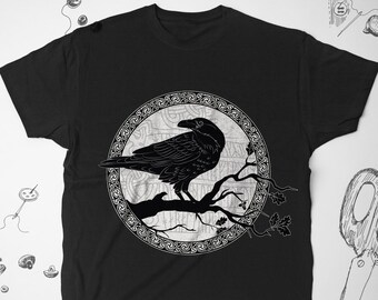 Edgar Allan Poe The Raven Men's T-Shirt – Gothic Goth Style, Tribal T-Shirts UK