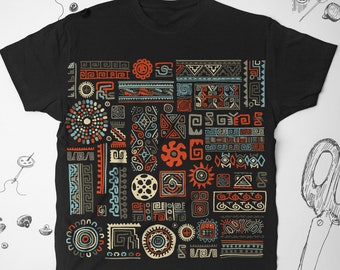 Africa shirt African shirt Graphic tshirt Afro shirt Boho shirt Kente shirt Men Ornament shirt African art t shirt Women Unisex tee shirt