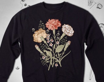 Flowers sweatshirt sweater Vintage sweatshirt Aesthetic Art Nature Plants Garden Floral Graphic Design Unisex Crewneck sweater Gift idea