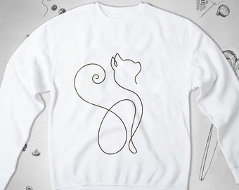 Cat Kitten Cute Animal sweatshirt jumper Unisex Men Women Girl Graphic sweatshirt Art Cat Lover Gift for Her Pretty Crewneck sweatshirt