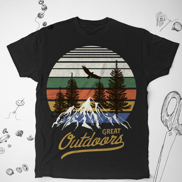 Outdoor tshirt Mountains shirt Graphic tshirt Hiking shirt Men Outdoor shirt Nature shirt Tree shirt Vintage t shirt Camping shirt Women 188
