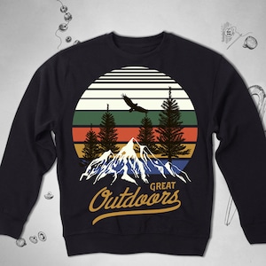 Outdoor sweatshirt Hiking Camping sweatshirt Men Women Graphic sweatshirt Mountains vintage Nature Tree Forest Sayings sweatshirt Unisex