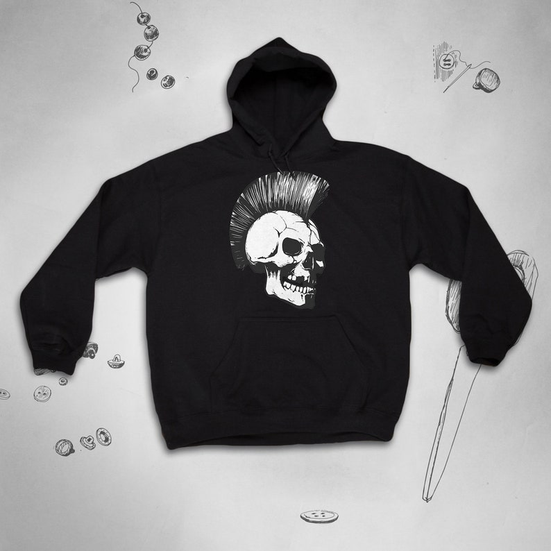 Punk Hoodie for Men Women Girls Sweatshirt Rock Skull Unisex - Etsy Australia