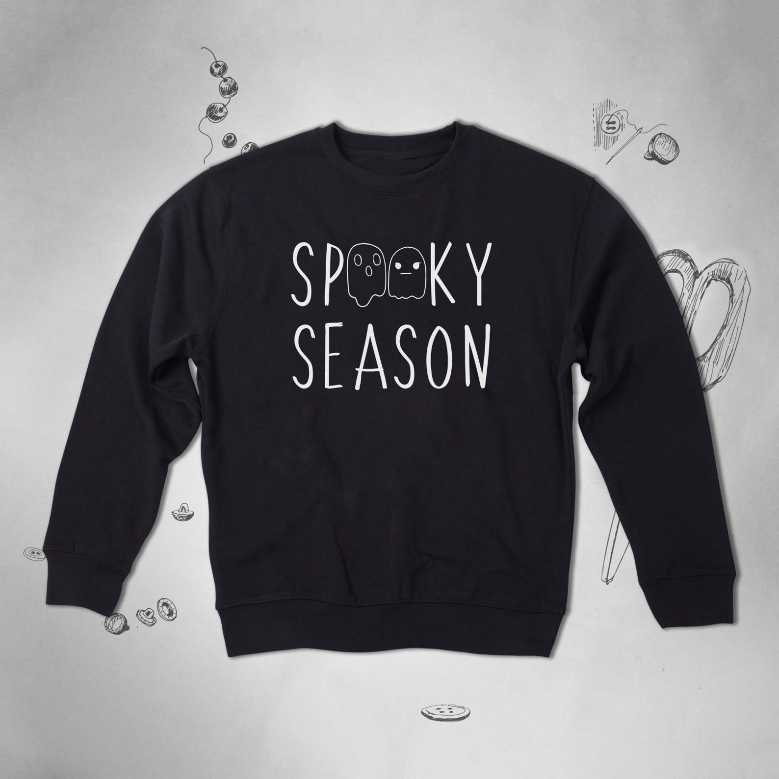 Ghost Sweatshirt Sweater Halloween Sweatshirt Spooky Season Etsy