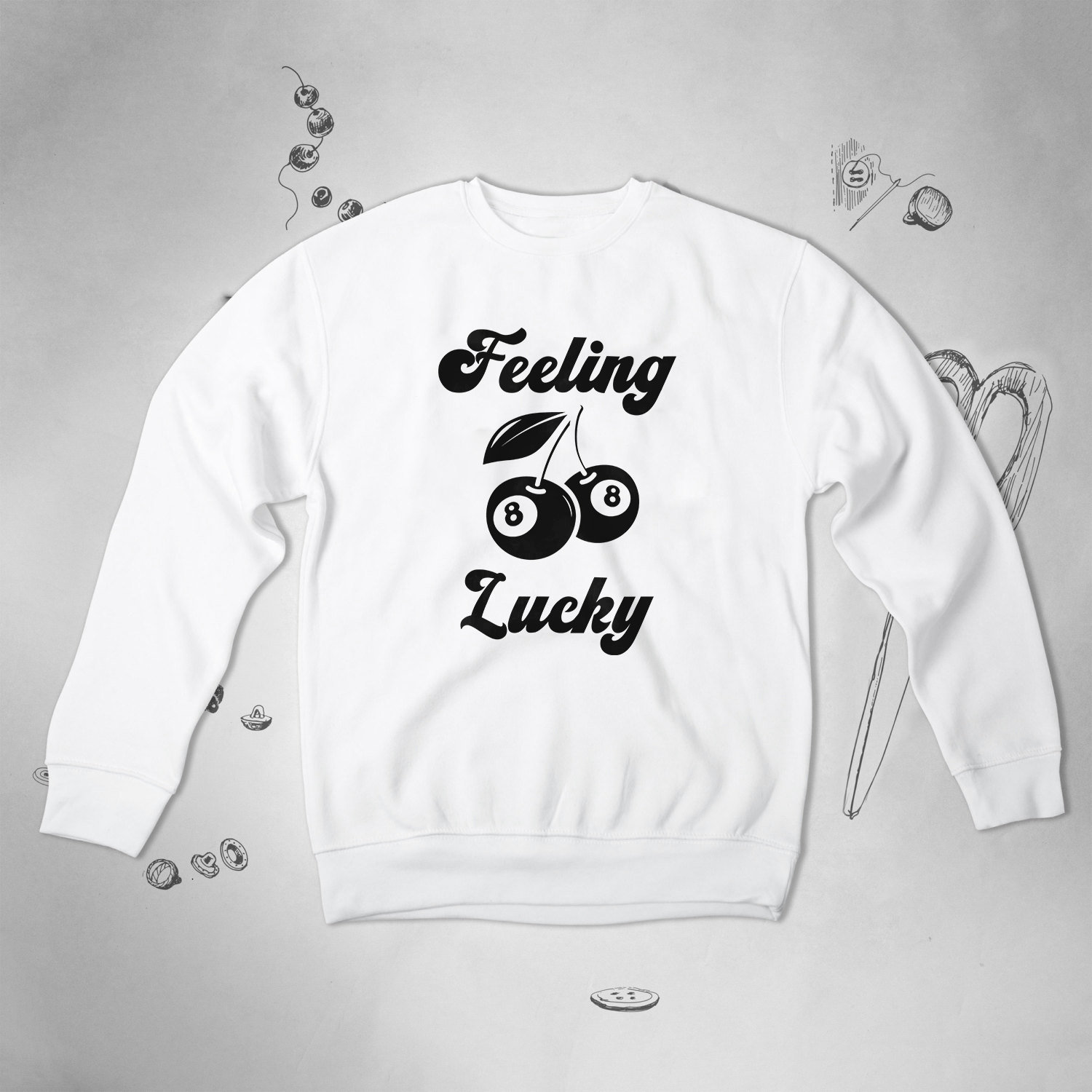 【GRAVER】23FW★ Drawing Happy Lucky Smile Sweatshirt Small Drawing Smile Sweatshirt - GRAVER | 60% - Asian