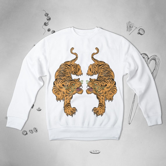 Tiger Sweatshirt for Men Women Girls Sweater Aesthetic Animal Sweatshirt Cat Japanese Art Trendy Style Unisex Crewneck Sweater Gift Idea Etsy UK