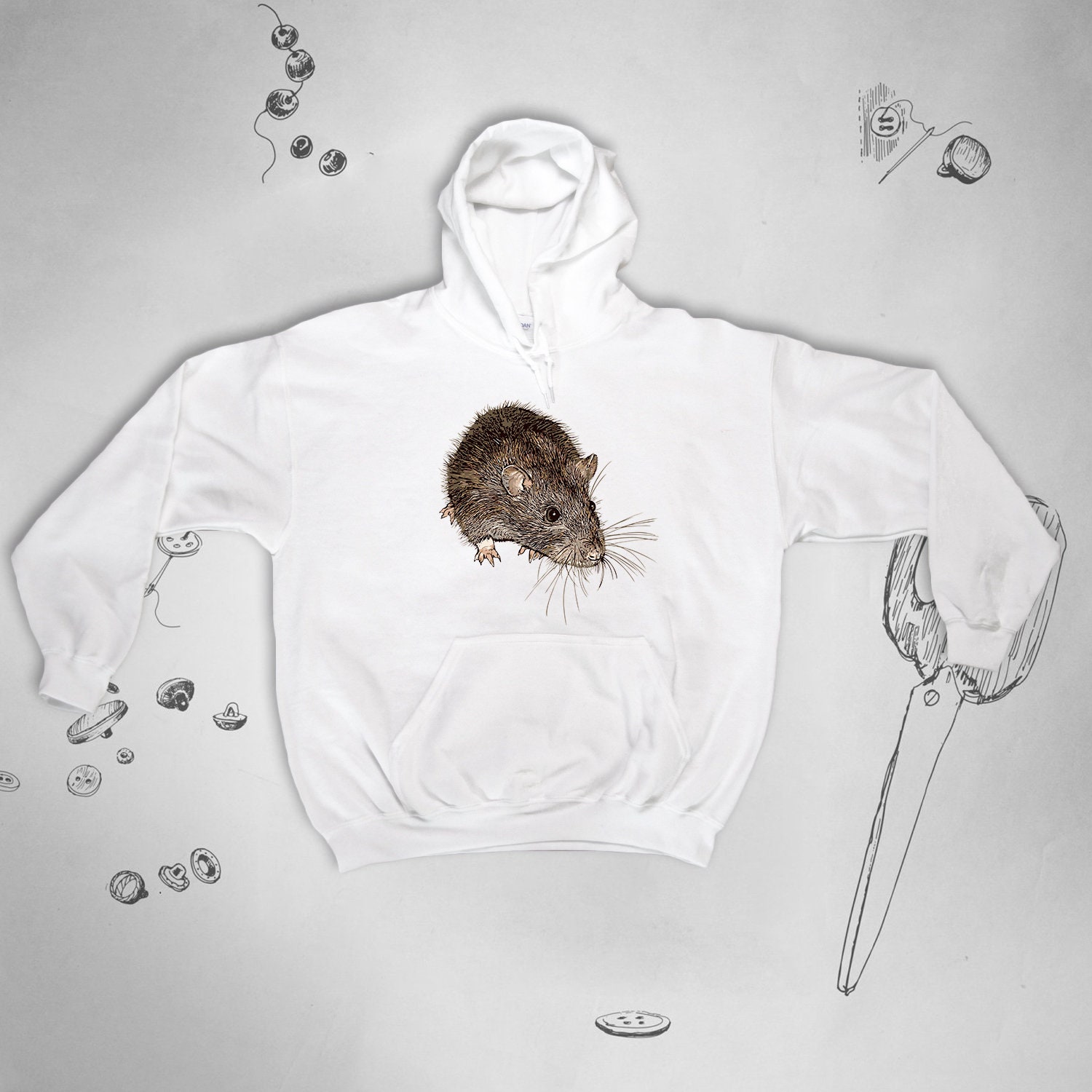 Rat Hoodie Trendy Graphic Design With Rat Edgy Animal Urban Rat Hoodie Trendy Graphic Design With Rat Edgy Animal Urban