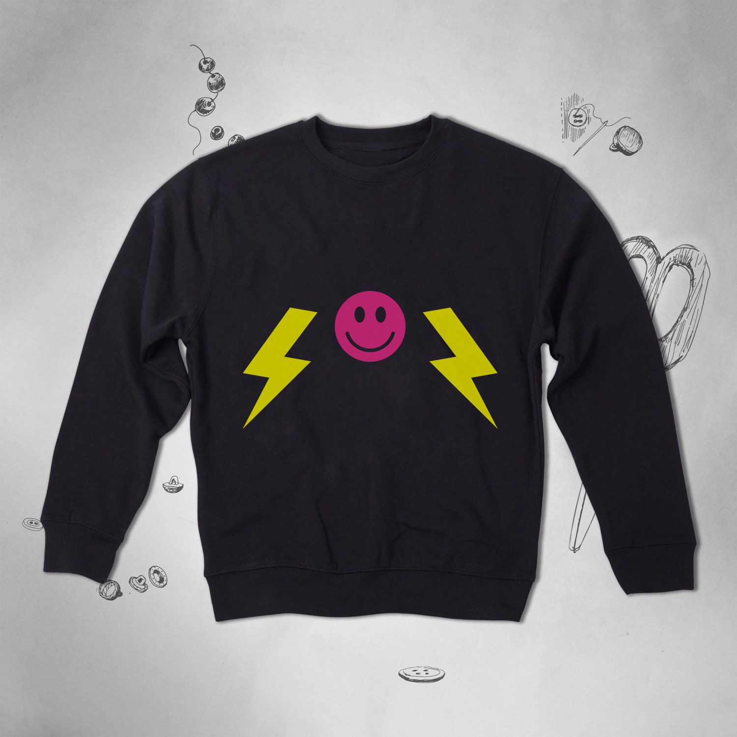 Smiley Face sweatshirt sweater Retro sweatshirt for Teen Etsy