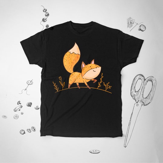 Fox shirt for Men Women Girls tshirt t shirt Kawaii Animal Graphic shirt Nature Illustration Cute Pretty Design Unisex shirt Fox Gift idea