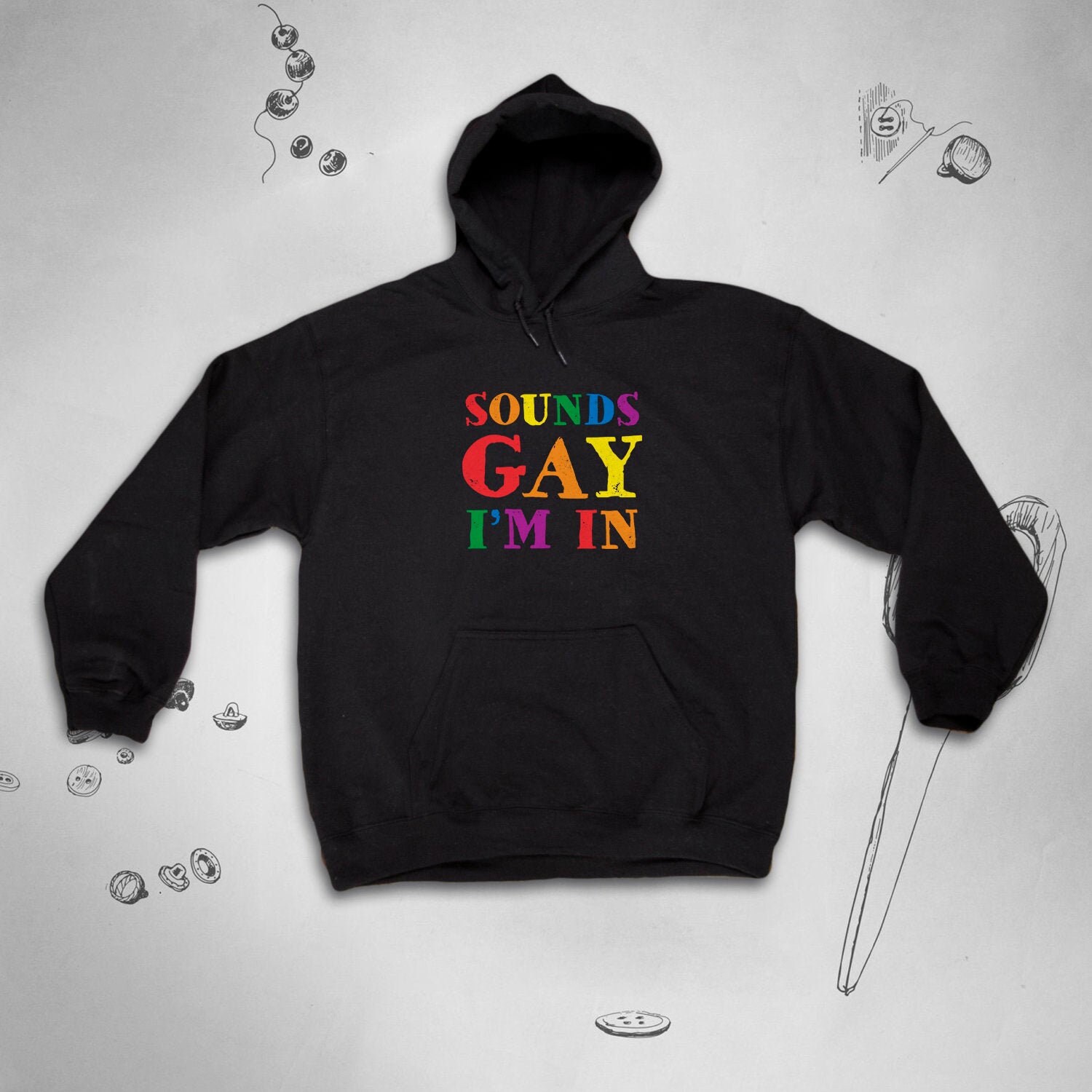 Gay Hoodie for Men Women Sweatshirt Rainbow LGBT Unisex Etsy UK