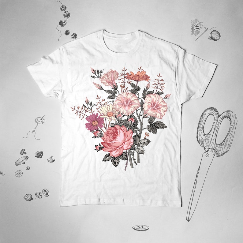 Flowers Shirt for Women Girl T Shirt Tshirt Nature Floral Etsy