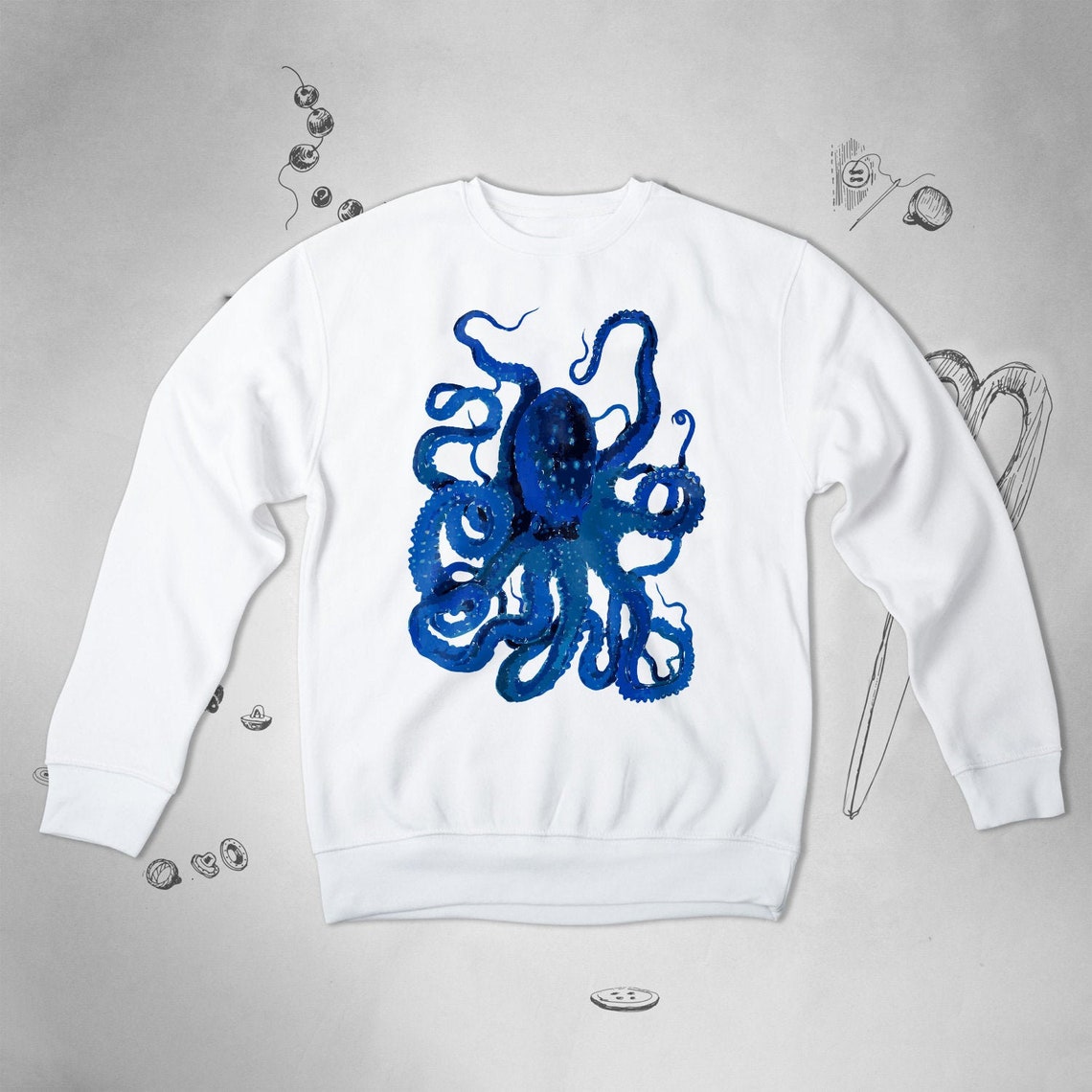 Octopus sweatshirt for Women Men Girl sweater Animal Ocean | Etsy