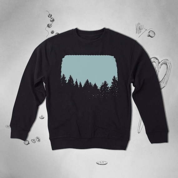 Forest sweatshirt Men Women Girl sweater Aesthetic Nature Graphic sweatshirt National Park Trees Camping Outdoors Unisex raglan Gift idea