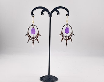 spiky Steel earrings 18K gold plaited
