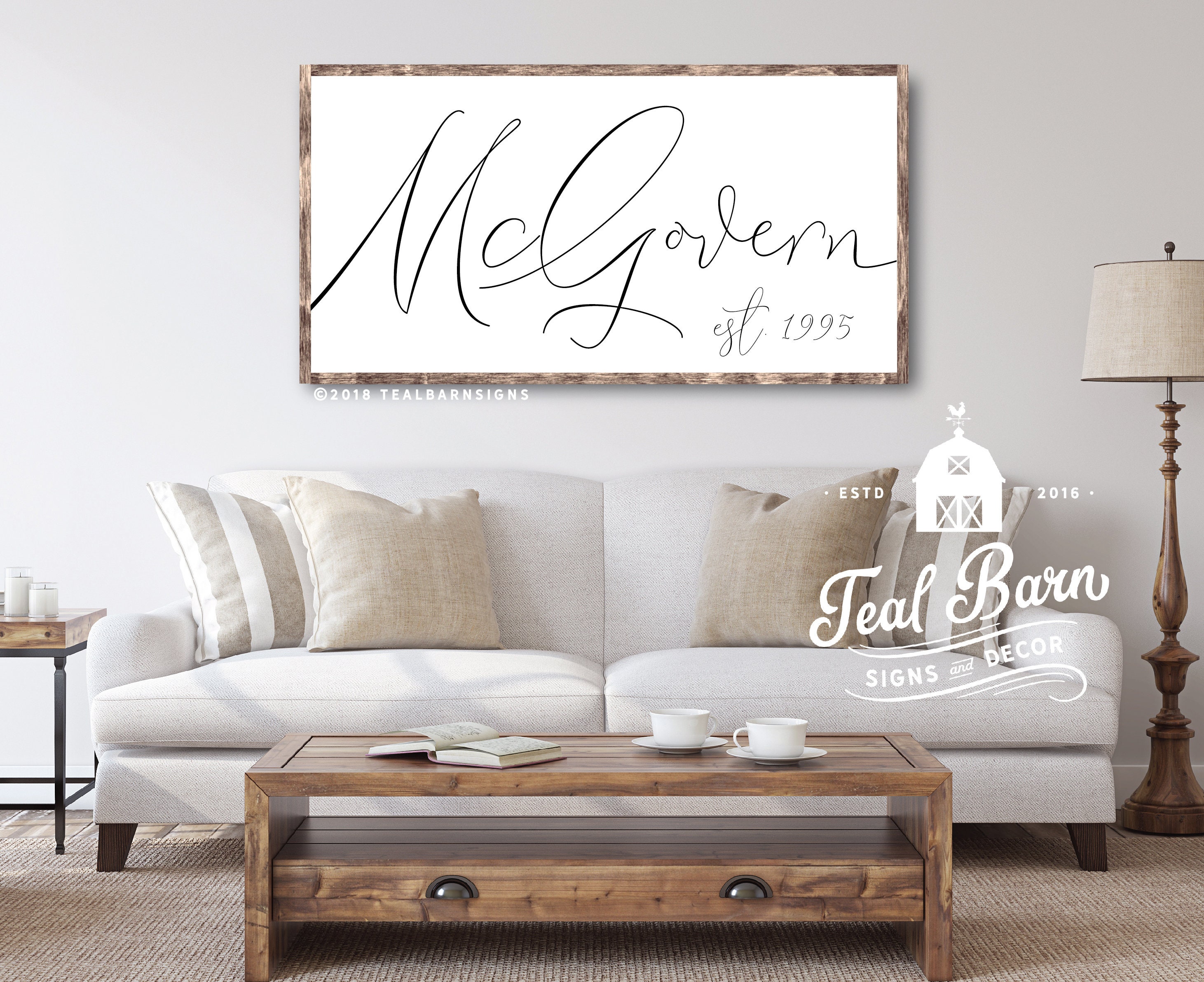 Personalized Family Name Sign Established Date Modern | Etsy