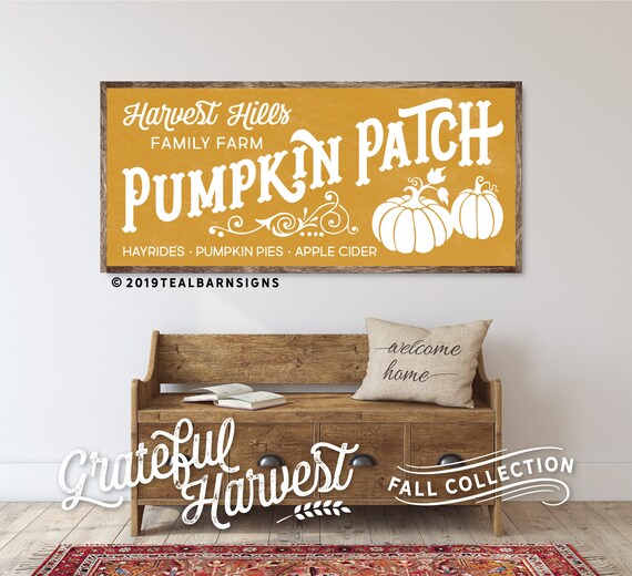 Reclaimed Wood Pumpkin Patch SignFall SignAutumn SignBlack Truck SignFarmhouse StyleFixer Upper Style