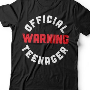 Warning Official Teenager T-Shirt - Unisex Funny 13th Birthday Boy Shirt - 13 Years Old Gift Born in 2012 TShirt for BDay Party