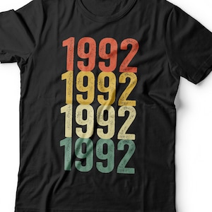 Vintage T-shirt 1992 - Unisex grappig retro 33 AF 33e verjaardag herenshirt - Geboren in 1992 Vintage cadeau-T-shirt voor BDay kerst