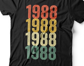 Vintage 1988 T-Shirt - Unisex Funny Retro 38 AF Mens 38th Birthday Shirt - Born in 1988 Gift Vintage TShirt for BDay Christmas