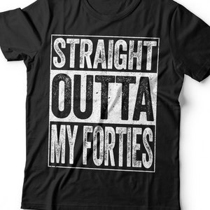Straight Outta My Forties T-shirt - grappig uniseks 50 AF 50e verjaardag herenshirt - geboren in 1975 cadeau vintage verjaardag-T-shirt