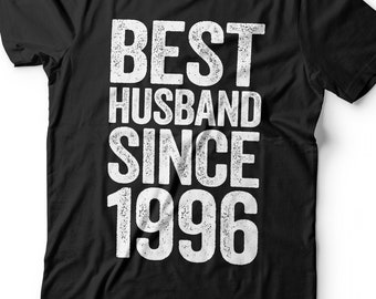 Best Husband Since 1996 T-Shirt - Funny Mens 30th Wedding Anniversary Hubby Shirt - Vintage Married Since 1996 Gift TShirt for Father's Day