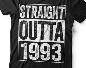 Straight Outta 1993 T-Shirt - Unisex Funny 33 AF Mens 33nd Birthday Shirt - Born in 1993 Gift Vintage TShirt for Father's Day Christmas