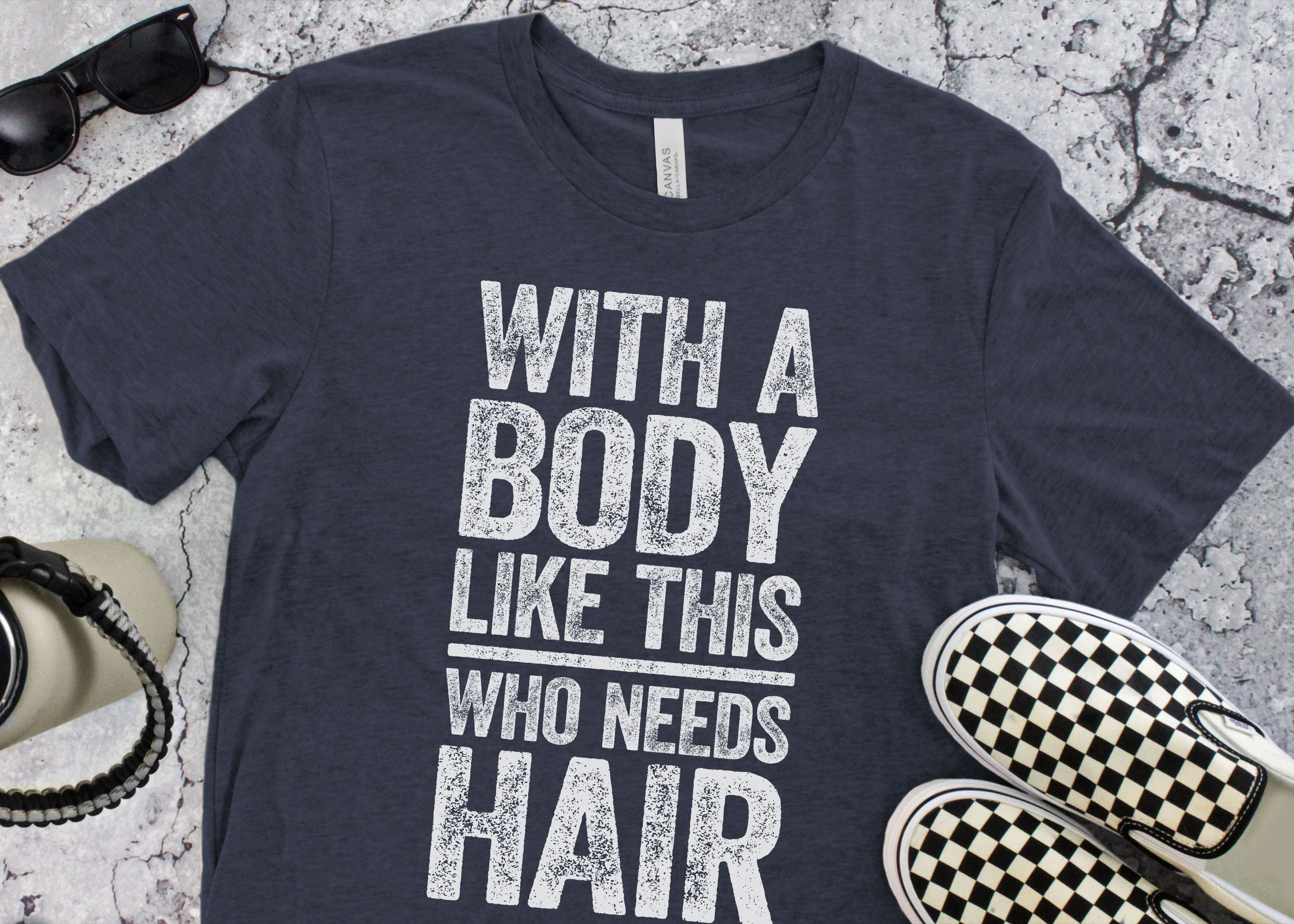 WHO NEEDS HAIR WITH BODY LIKE THIS MENS T SHIRT FUNNY FATHERS DAY GIFT DAD NEW E - Foto 8