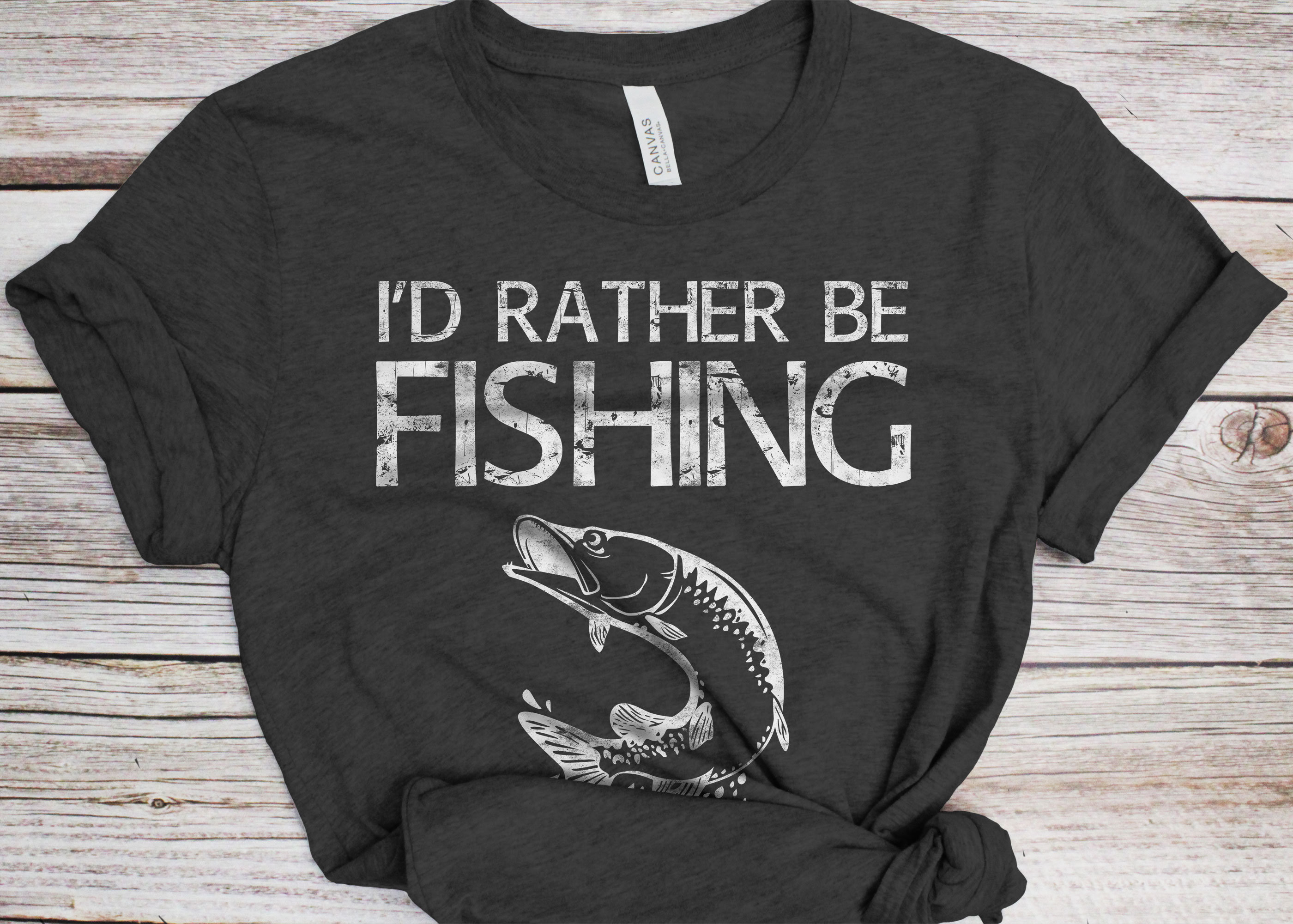 I'd Rather Be Fishing T-Shirt Trout & Salmon Fishing Lovers