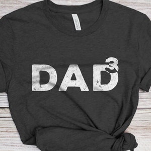 Dad Cubed T-Shirt - Unisex Funny Mens Best Husband Ever Shirt - Vintage Dad of Three TShirt for Father&#39;s Day Christmas BDay