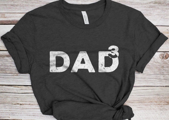 T-Shirt Homme Coton Drôle Fête Des Pères "Papa Avec Trois Filles" - Marque Gildan - Neuf Sur Mesure