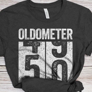 Oldometer 50 T-Shirt - Unisex Funny 50 AF Mens 50th Birthday Shirt - Born in 1974 Gift Vintage TShirt