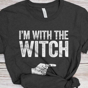 I&#39;m With The Witch T-Shirt - Unisex Mens Funny Halloween Costume Shirt - Easy Halloween or Christmas Day Costume Gift TShirt 2025