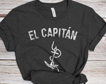El Capitan T-Shirt - Unisex Funny Mens Boat Captain Sailing Boating Shirt - Vintage Sailor Boater TShirt for Fathers Day Christmas Birthday