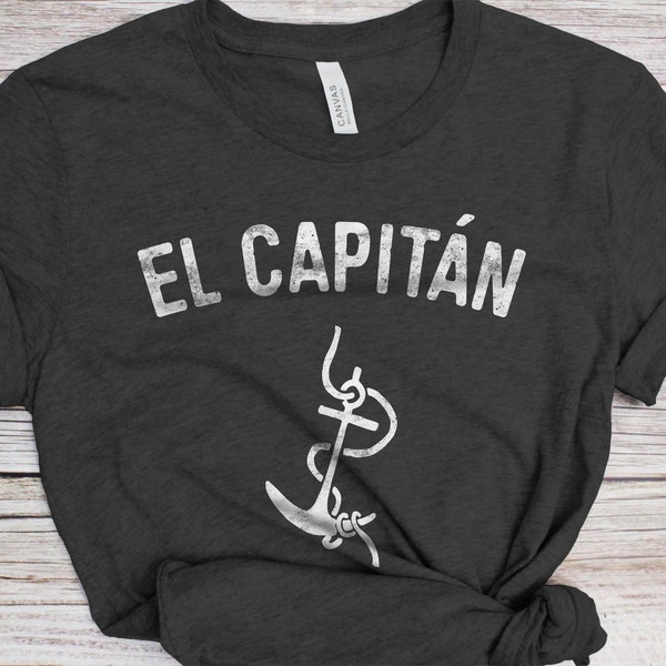 El Capitan T-Shirt - Unisex Funny Mens Boat Captain Sailing Boating Shirt - Vintage Sailor Boater TShirt for Fathers Day Christmas Birthday