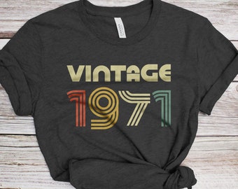 1971 Vintage Birthday Shirt For Men | 54th Birthday Gift Idea | Customizable T-Shirt With Year & Color Options - View #8