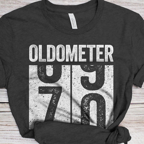 Camiseta Oldometer 70 - Camiseta unisex divertida de 70 AF para hombre, 70 cumpleaños - Nacido en 1956, regalo vintage, camiseta de cumpleaños