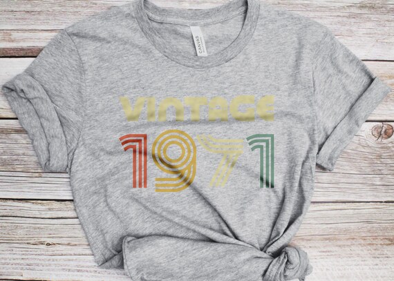 1971 Vintage Birthday Shirt For Men | 54th Birthday Gift Idea | Customizable T-Shirt With Year & Color Options - View #9