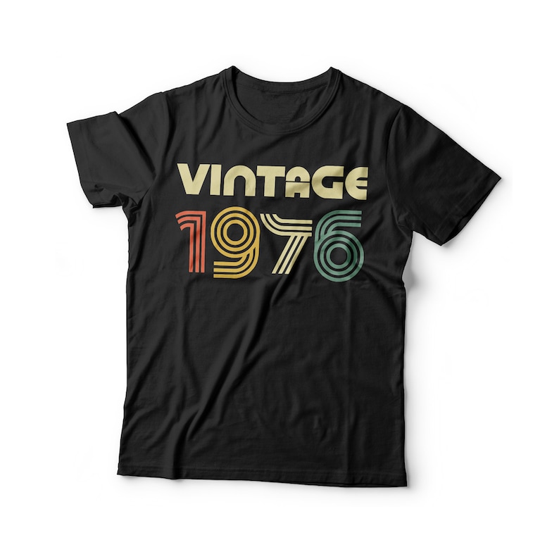 Vintage 1976 T-shirt Unisex Women Men Funny Retro Font 47th - Etsy
