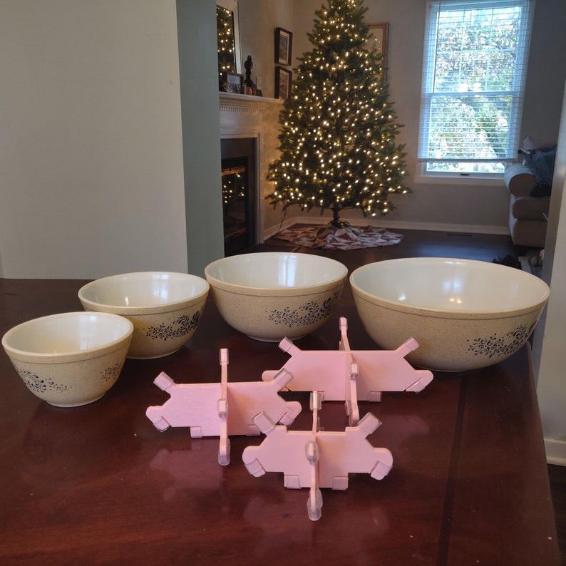 Pink Pyrex Bowl Display Stands Stacker Supports for Mixing Etsy