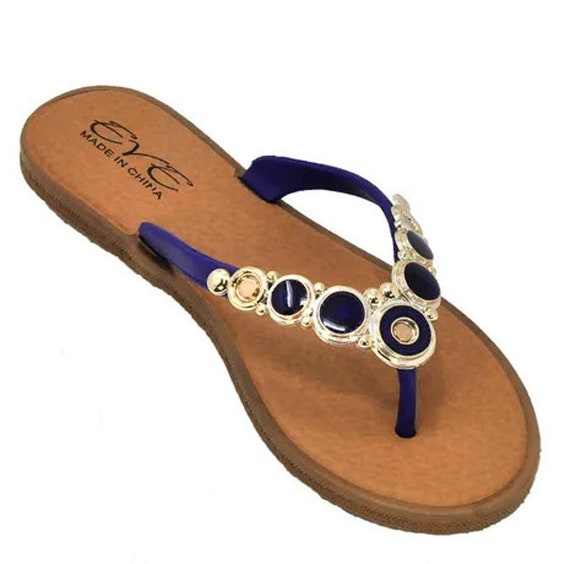 EVE WOMEN S SANDALS Bling Flip Flops Toe Thong New Purple 3000 Etsy
