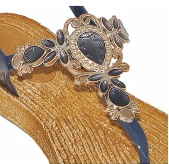 Navy bling sandals shop