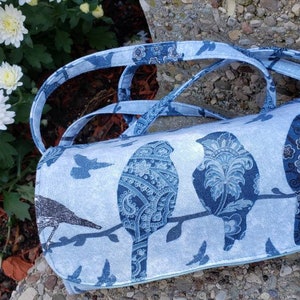 Billetera convertible Turnpike, bolso de hombro para teléfono móvil, bolso de mano para teléfono inteligente, cuerpo cruzado, minimalista, mini pájaros azules, regalo, monedero a presión