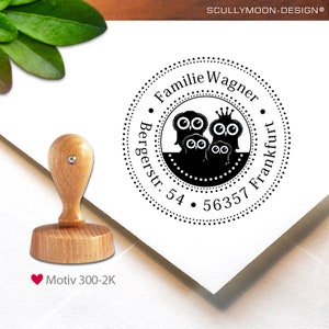 Timbro (300-2K) - personalizzato, 4 cm, timbro di famiglia, timbro con indirizzo o nome, timbro personalizzato, personalizzato