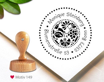 Stempel (149) - personalisiert, Adress-Stempel, 4 cm, Stempel mit Adresse, custom stamp, personalized